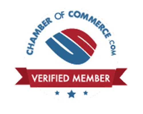 Chamber of Commerce Verified Member logo, indicating official membership and accreditation.